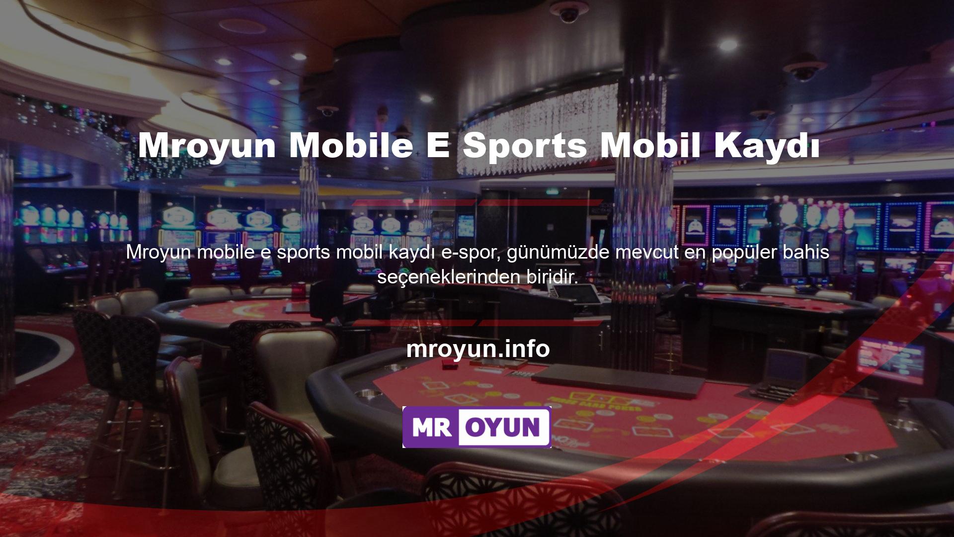 Bahis oyununu açmak için sitedeki mobil menüden e spor başlığı seçilebilir
